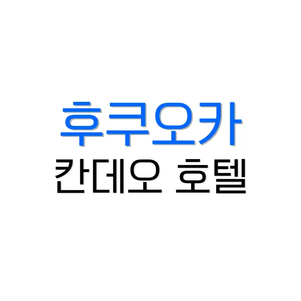 후쿠오카 2박 3일 여행 코스