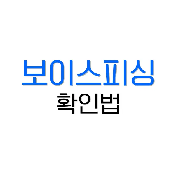 보이스피싱 확인법