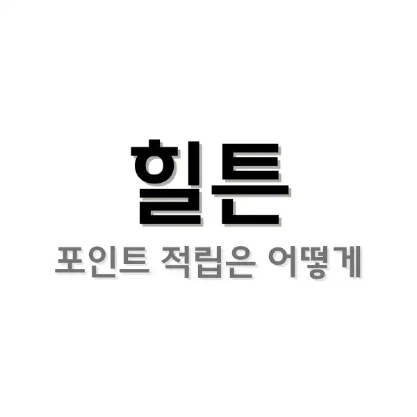 힐튼 포인트 적립