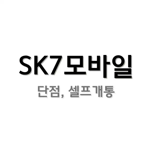 SK7모바일 단점